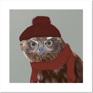 Cozy Quirky Burrowing Owl Posters and Art